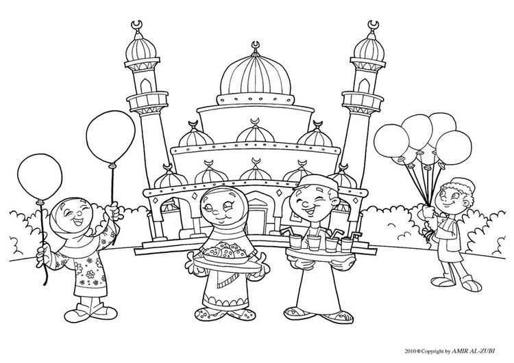Coloring Page Eid Ul Fitr Img 22027 Ramadan Kids Coloring For Kids Coloring Pages