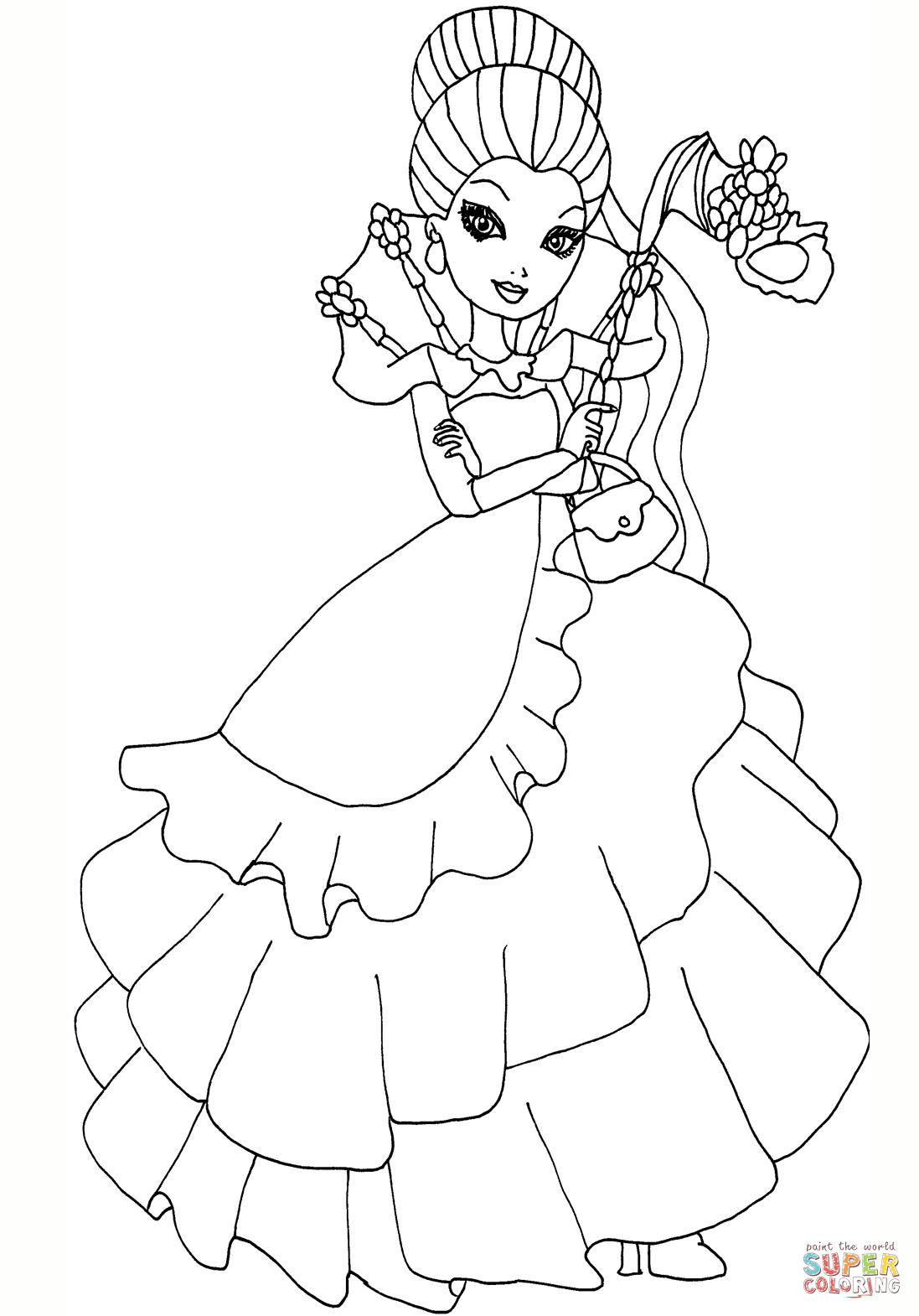 Ever After High Thronecoming Raven Queen Coloring Pages Halloween Coloring Pages Hall