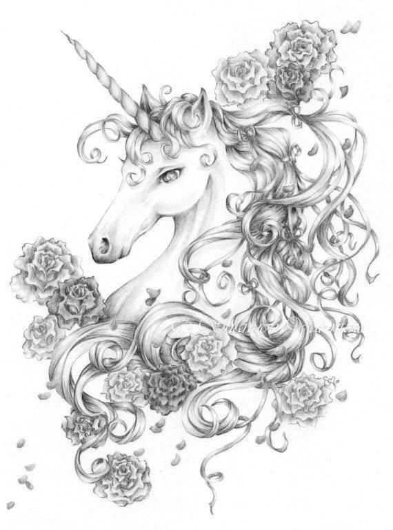 Coloring For Adults Kleuren Voor Volwassenen Unicorn Art Unicorn Drawing Unicorn Tatt
