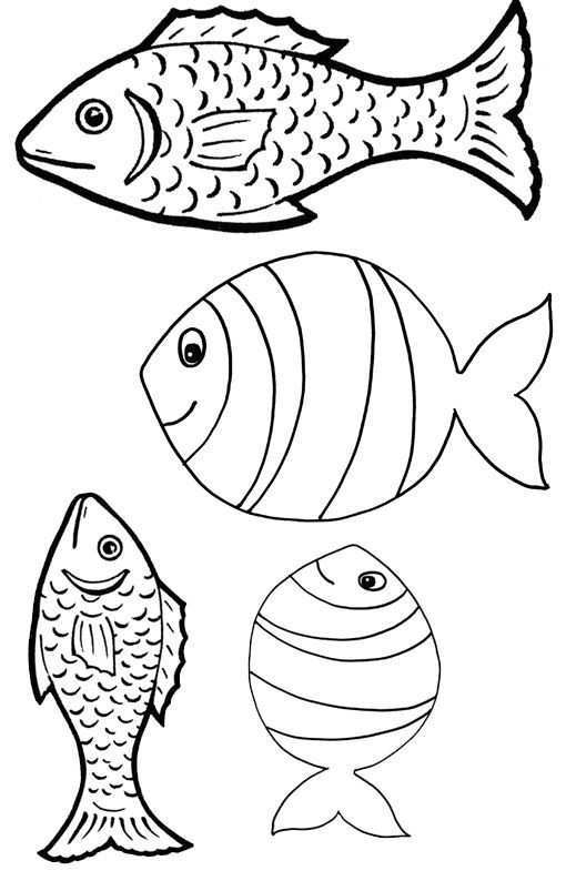 Visje Figuurzagen Rainbow Fish Template Fish Coloring Page Fish Template
