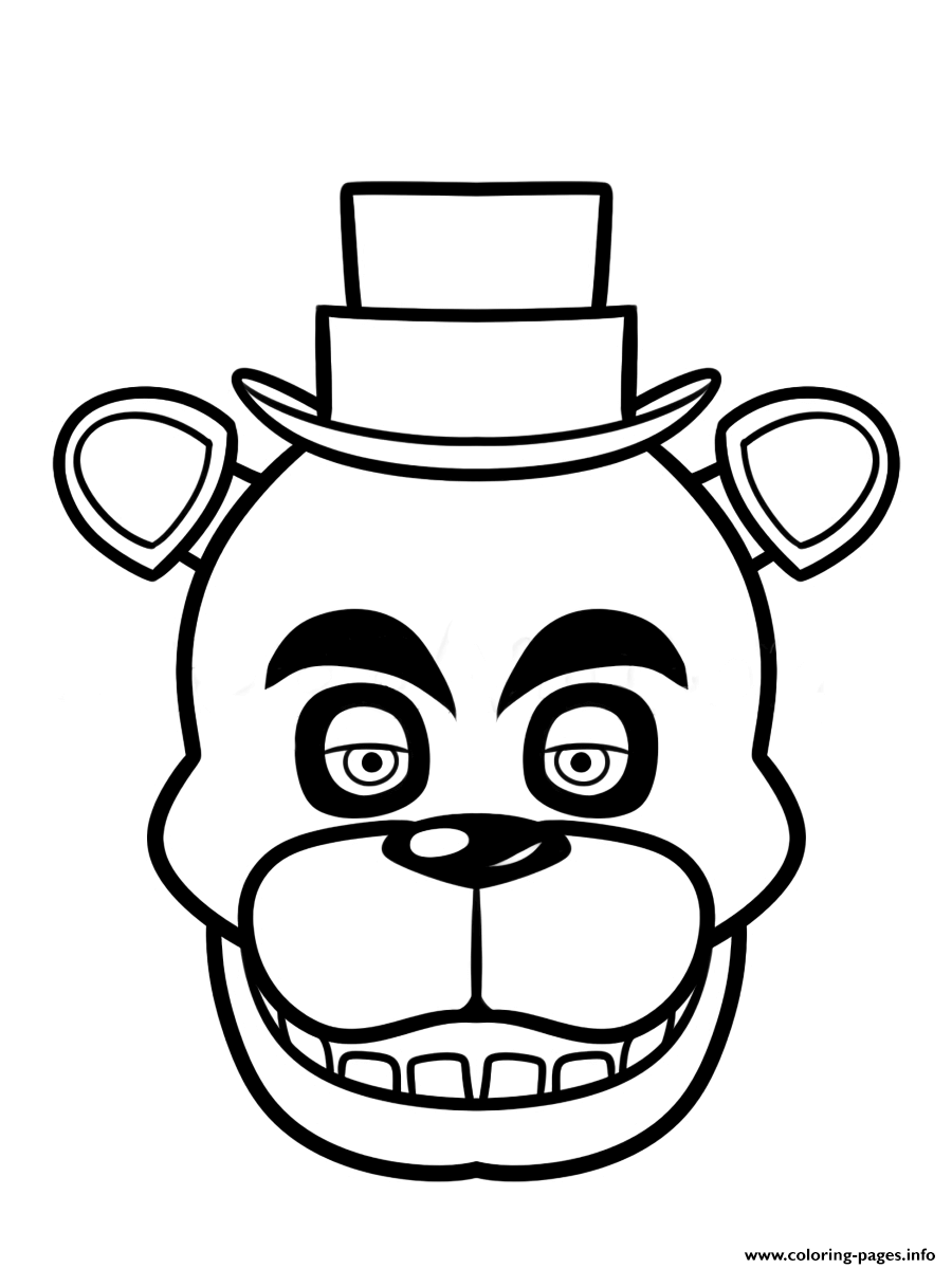 Print Fnaf Freddy Five Nights At Freddys Face Coloring Pages Fnaf Coloring Pages Uniq