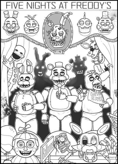 Fnaf On Pinterest Fnaf Coloring Pages And Five Nights At Freddy S Kleurplaten Te Grap