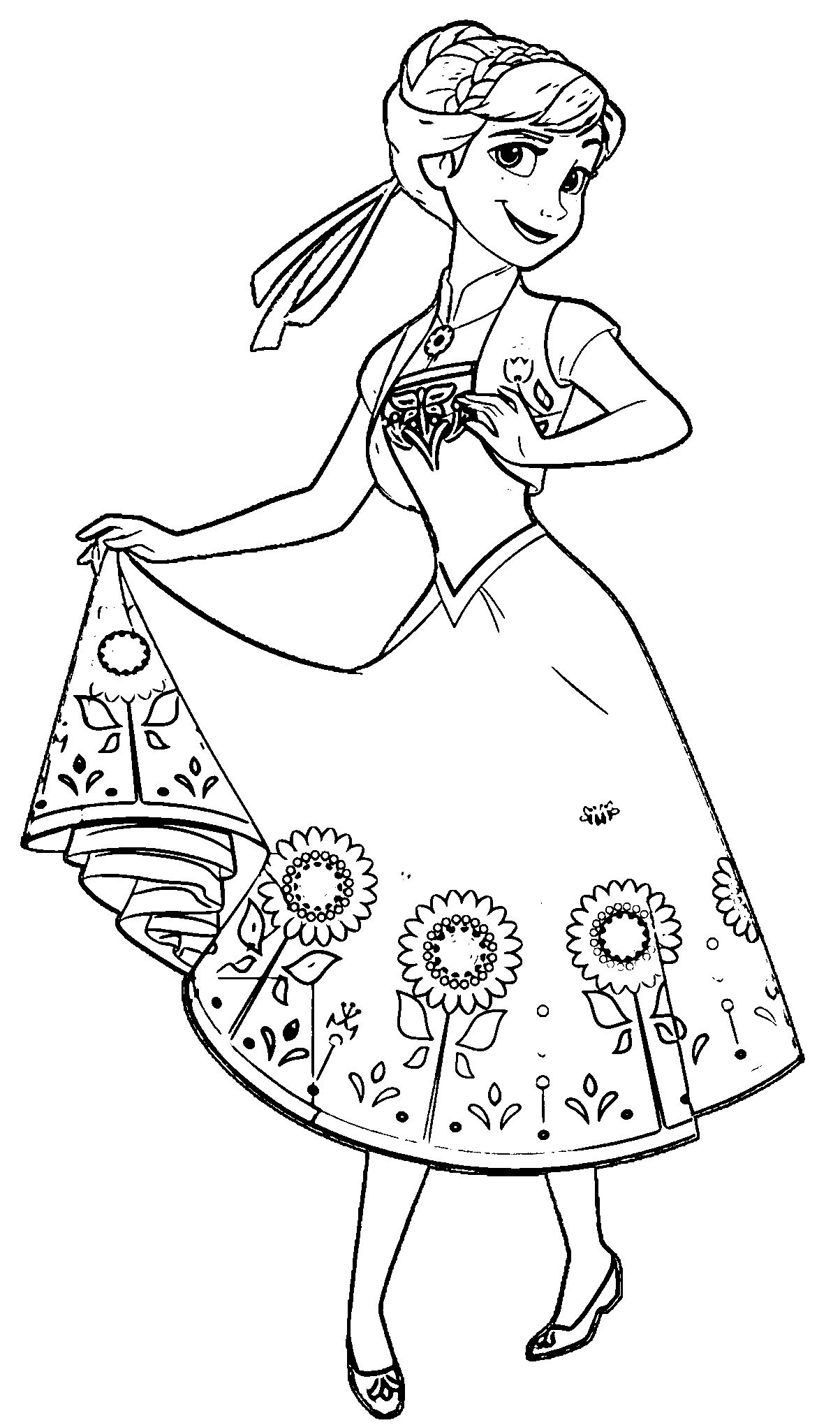Fever Anna Lift Skirt Coloring Page Wecoloringpage Elsa Coloring Pages Disney Colorin