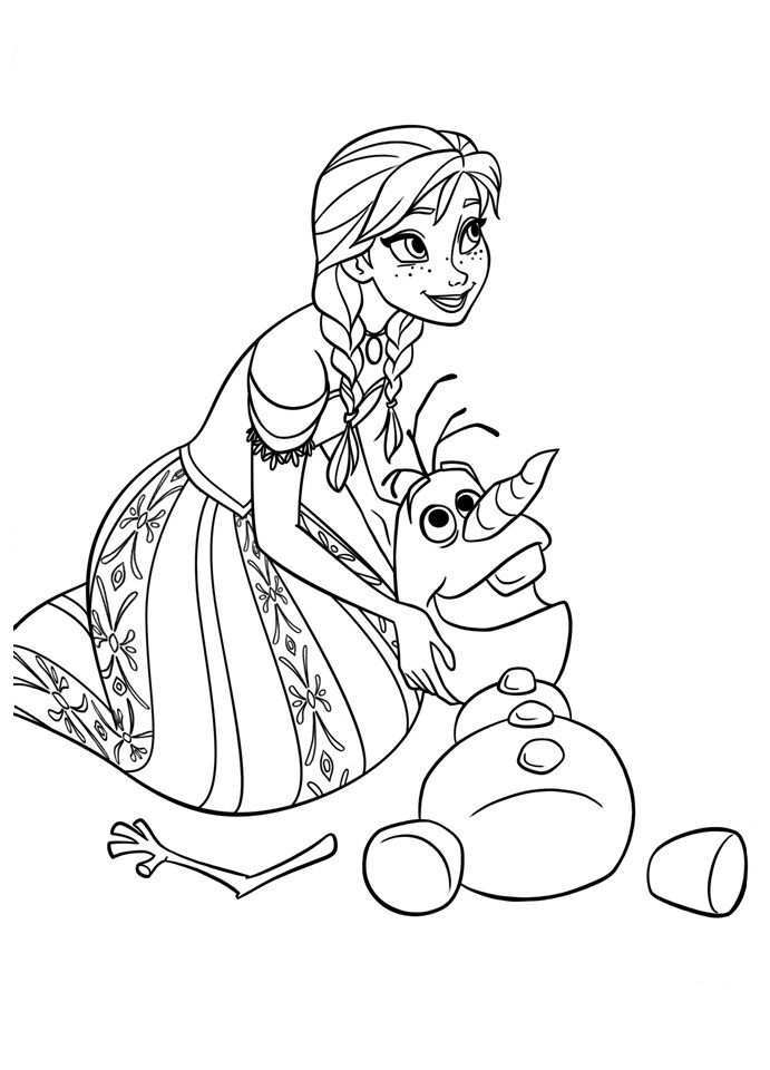 Frozen Kleurplaten Anna Olaf Frozen Coloring Pages Cartoon Coloring Pages Disney Colo