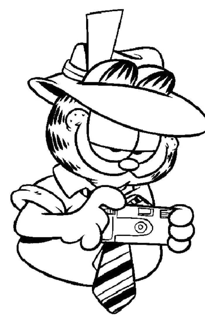 Garfield With Camera Coloring Page Disney Kleurplaten Kleurplaten Disney