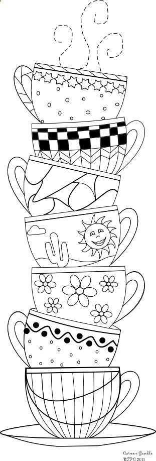 Teacups Cute Diy Crafty Time Mandala Kleurplaten Kleurboek Kinderkleurplaten