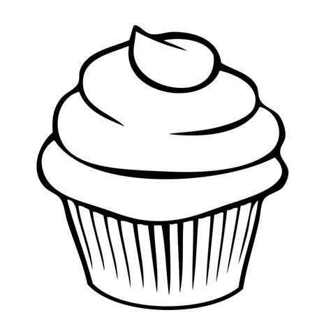 Leuk Voor Kids Cupcakes 0008 Gratis Kleurplaten Cupcake Tekening Cupcake Sjabloon