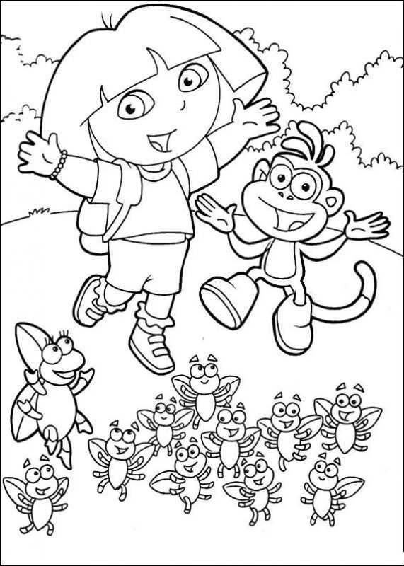 Free Printable Dora The Explorer Coloring Pages Letscolorit Com Kleurplaten Voor Kind