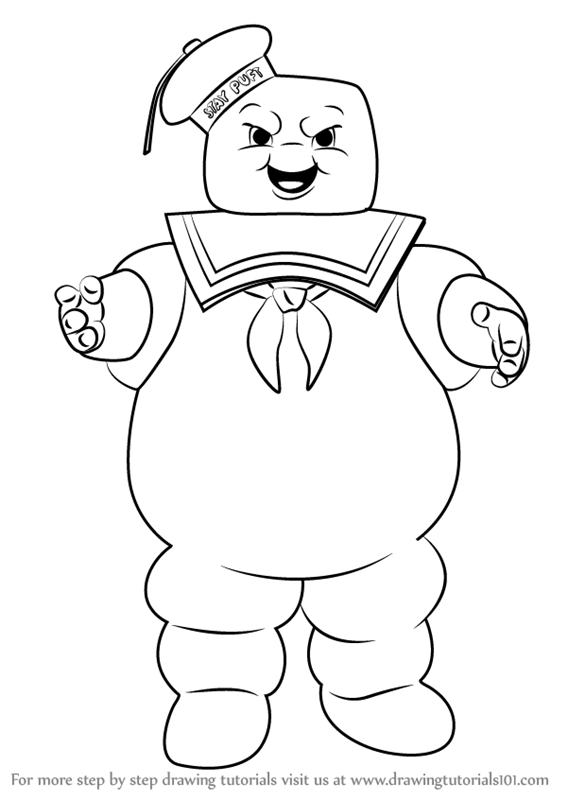 Learn How To Draw Stay Puft Marshmallow Man From Ghostbusters Ghostbusters Step By St
