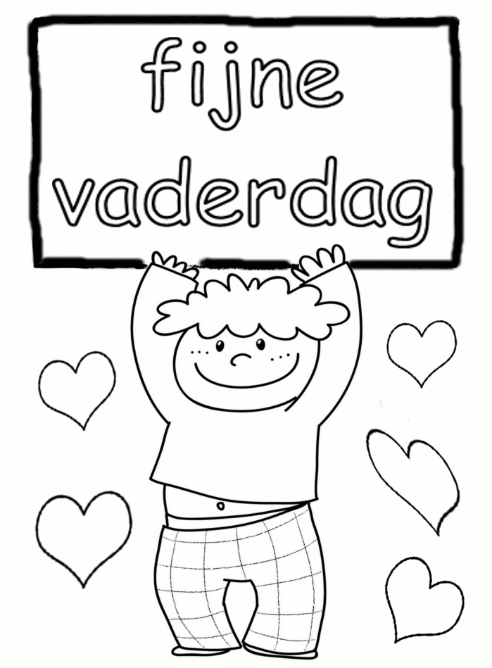 Kleurplaat Hart Valentijn Moederdag Vaderdag Vaderdag Thema Vaderdag Knutselen Vaderd