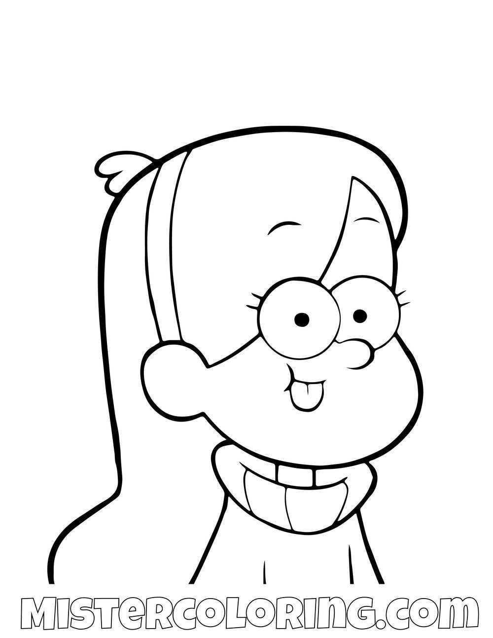 Mabel Pines Sticking Tongue Out Gravity Falls Coloring Pages For Kids Boyama Sayfalar