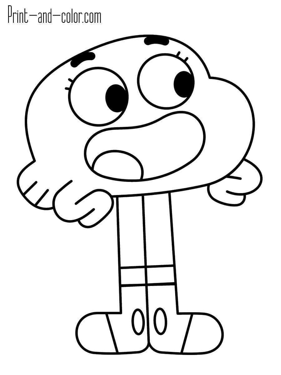 Awesome Picture Of Gumball Coloring Pages Davemelillo Com Spongebob Drawings Easy Car