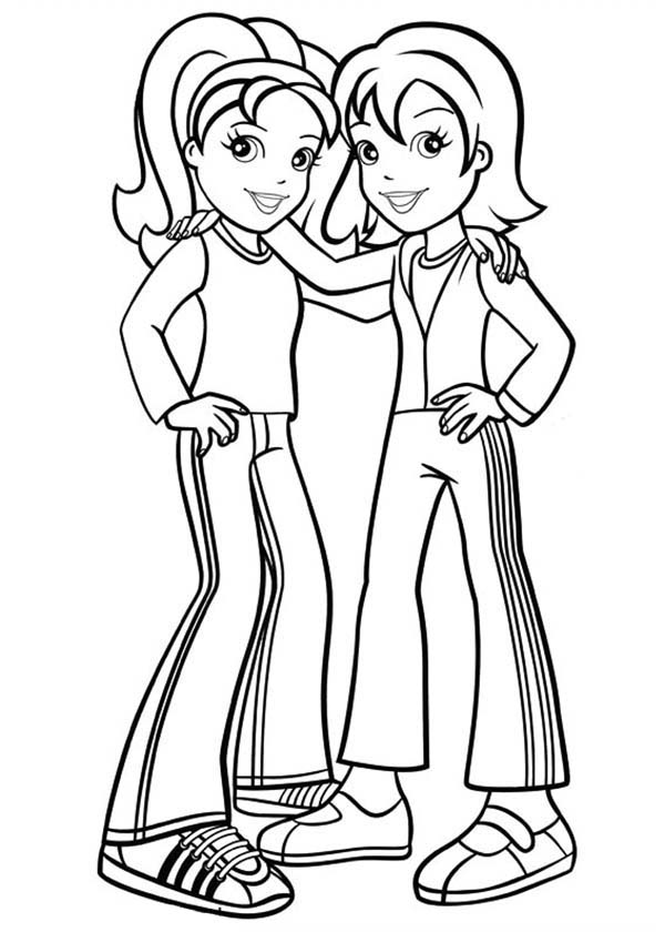 Polly And Lea Want To Go To Gym In Polly Pocket Coloring Pages Bulk Color