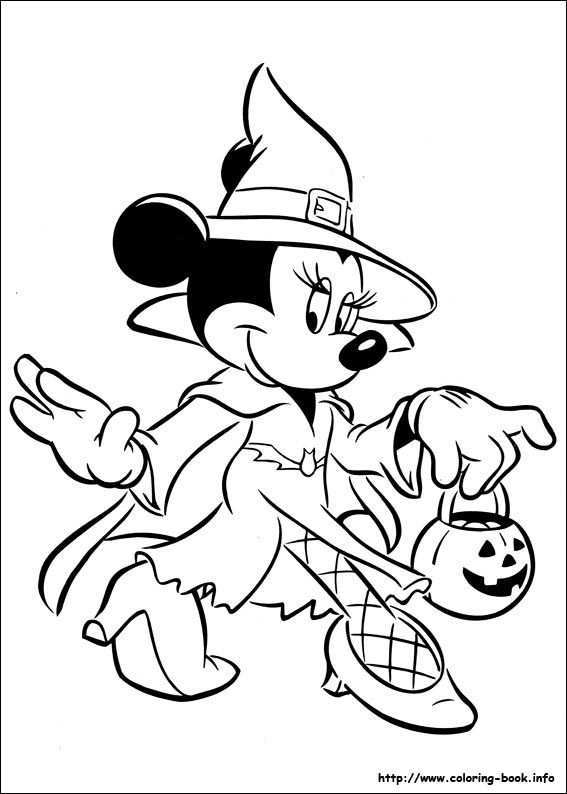 Minnie Mouse Coloring Picture Minnie Mouse Coloring Pages Halloween Coloring Hallowee