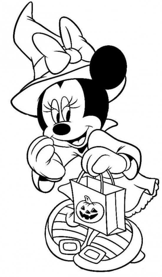 Disney Halloween Minnie Coloring Sheet For Kids Picture 7 550x938 Picture Coloriage M