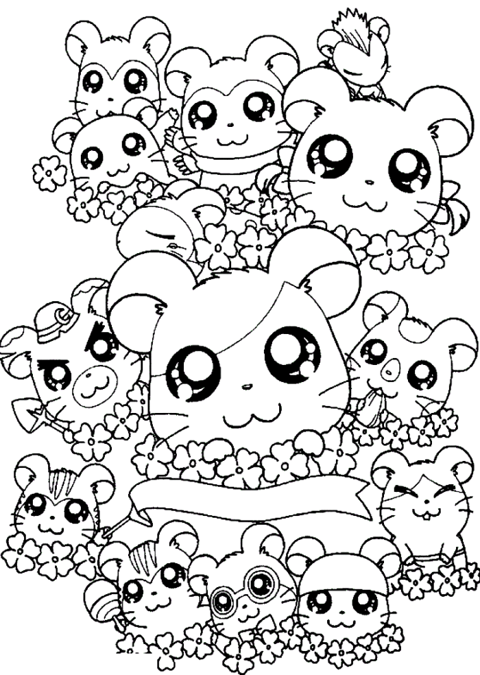 Hamtaro Characters Free Coloring Page Cartoon Coloring Pages On Cartoon Coloring Page