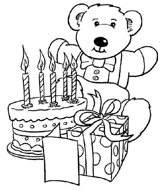 Bear Happy Birthday Coloring Page For Kids Kleuren Kleurplaten Verjaardag