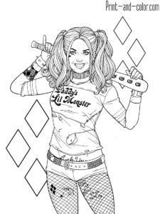 Pin On Harley Quinn Coloring Pages
