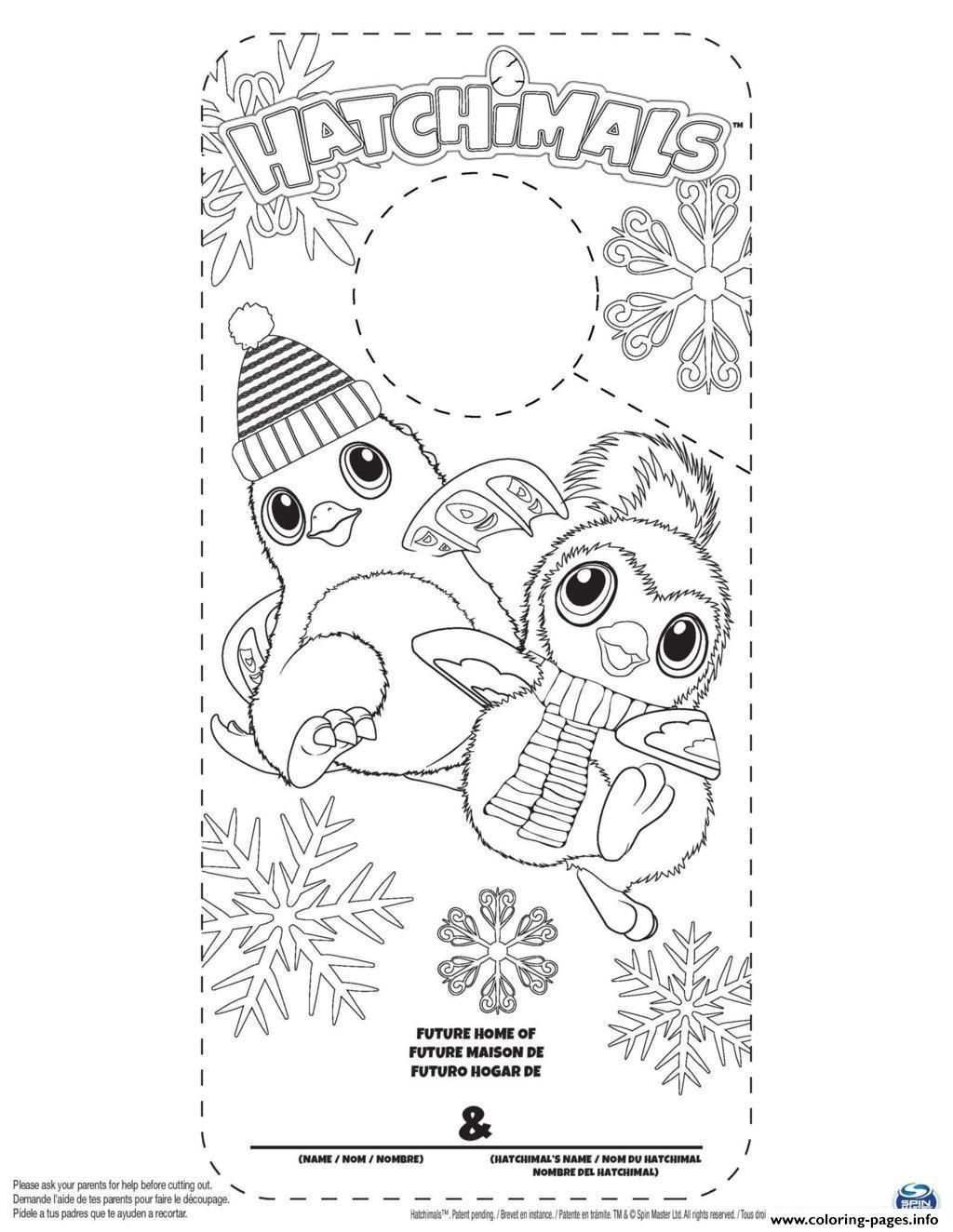 Hatchimals Door Hanger To Color Valentine Coloring Pages Coloring Pages Penguin Color