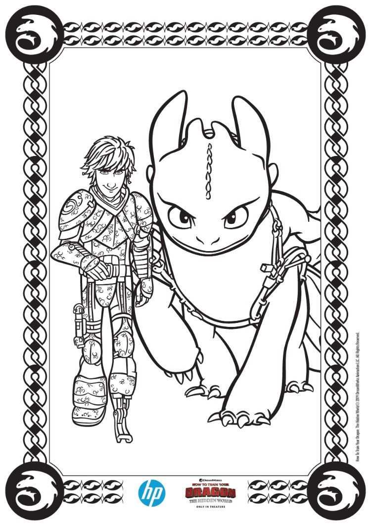 How To Train Your Dragon The Hidden World Prints From Hp Dragon Coloring Page How Tra