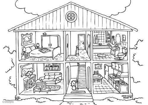 Coloring Page House Interior Img 25995 House Colouring Pages Free Coloring Pages Colo