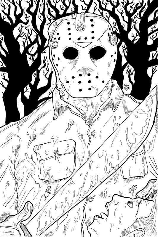 Jason Voorhees Scary Coloring Pages Halloween Coloring Pages Halloween Coloring