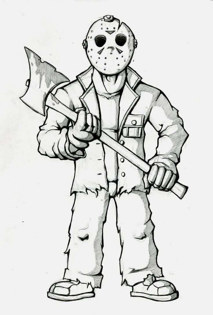 Jason Voorhees By Richiecooksjr Deviantart Com On Deviantart Cartoon Coloring Pages Halloween Coloring Scary Drawings