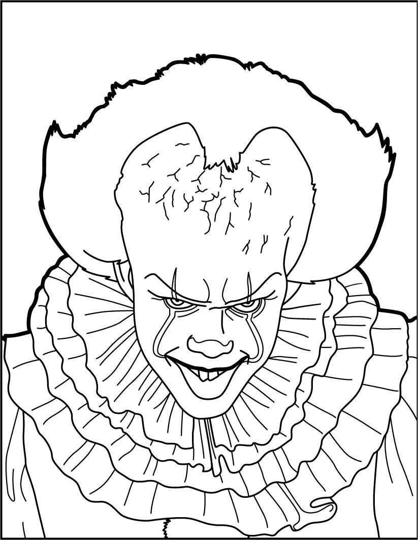 Pennywise The Clown Coloring Pages Free Http Www Wallpaperartdesignhd Us Pennywise The Clown Coloring Scary Coloring Pages Scary Drawings Halloween Coloring