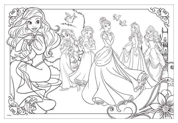 Jumbo Puzzel Princess Puzzle En Colour 24 Jpg 700 485 Disney Coloring Pages Princess