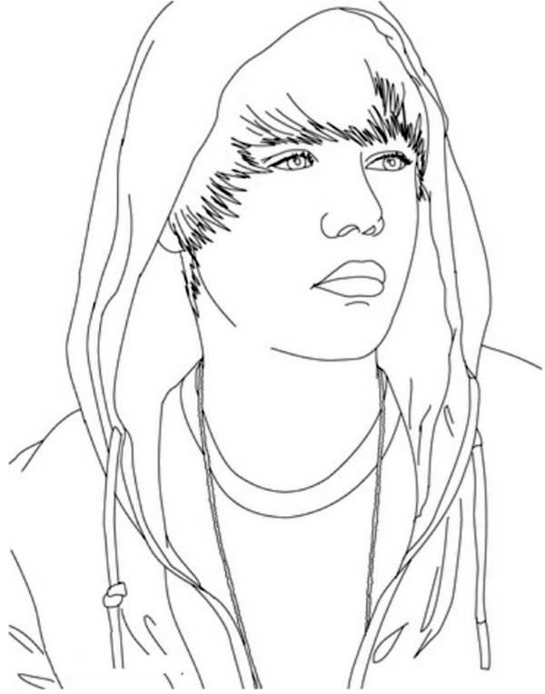 Justin Bieber Wearing Hoodie Coloring Page Netart In 2020 Coloring Pages Justin Biebe