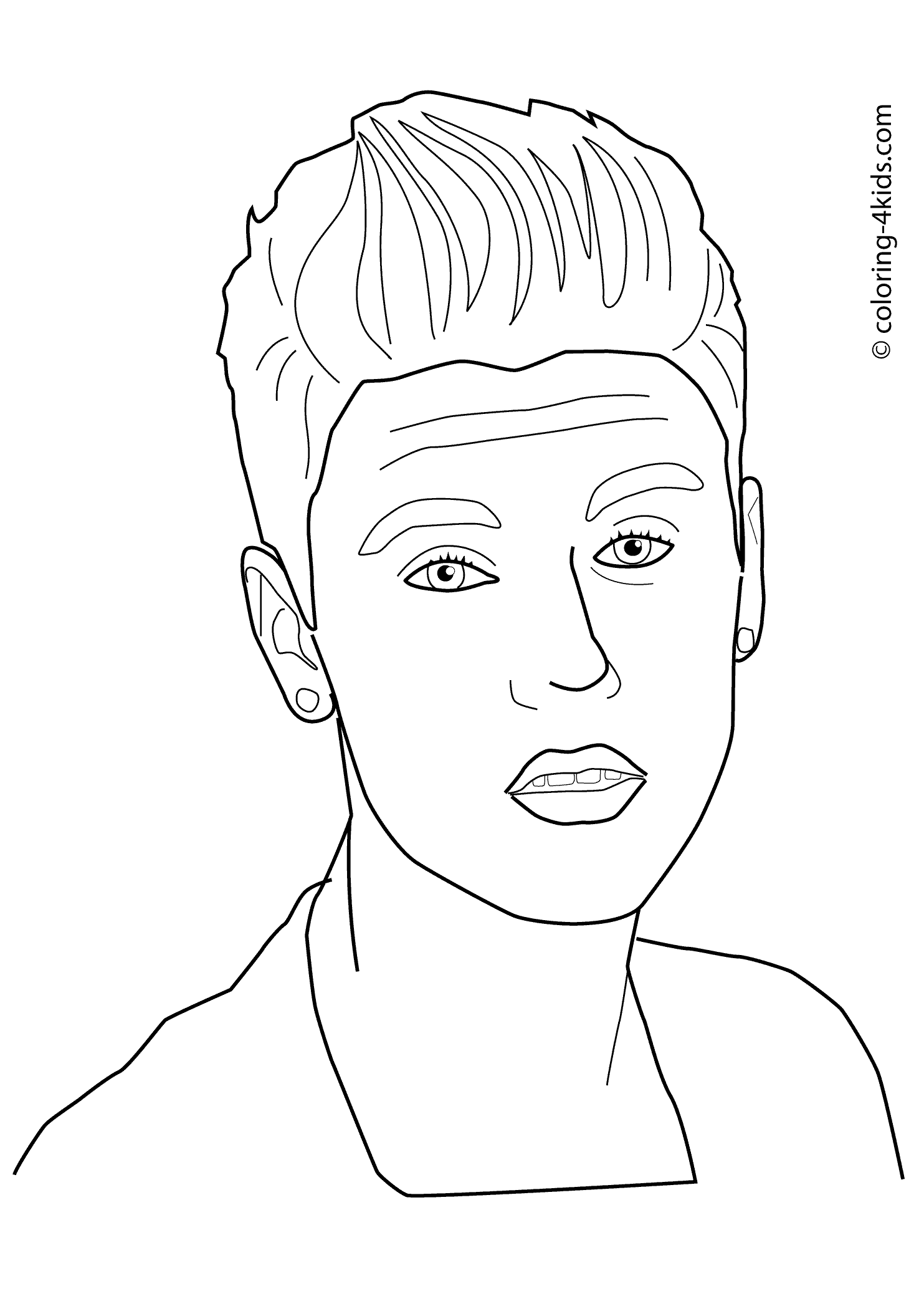 Justin Bieber Coloring Pages For Kids Printable Free Coloring Books Coloring Pages Co