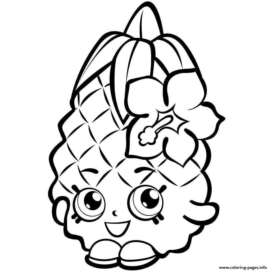 Fruit Coloring Pages Fruit Pineapple Shopkins Season 1 Coloring Pages Printable Entit
