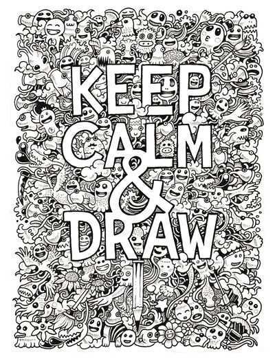 Keep Calm And Draw Art Print By Kerby Rosanes Society6 Pagine Da Colorare Per Adulti