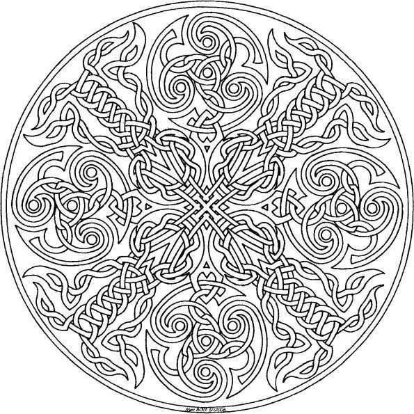 Keltisches Mandala Mit Tryskel Und Masswerk Es Stellt Das Rad Des Lebens Dar Das Ch M