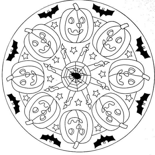 Mandala Halloween Coloring Pages Mandala Kleurplaten Halloween Herfst Halloween