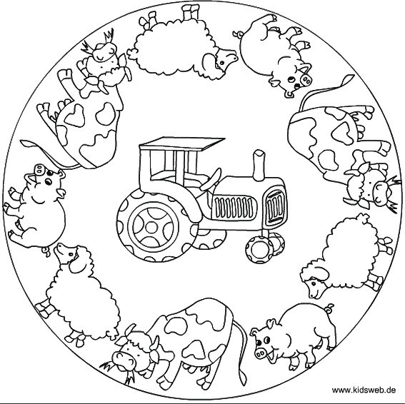 Farm Animal Mandala Coloring Page Crafts And Worksheets For Preschool Toddler And Ki