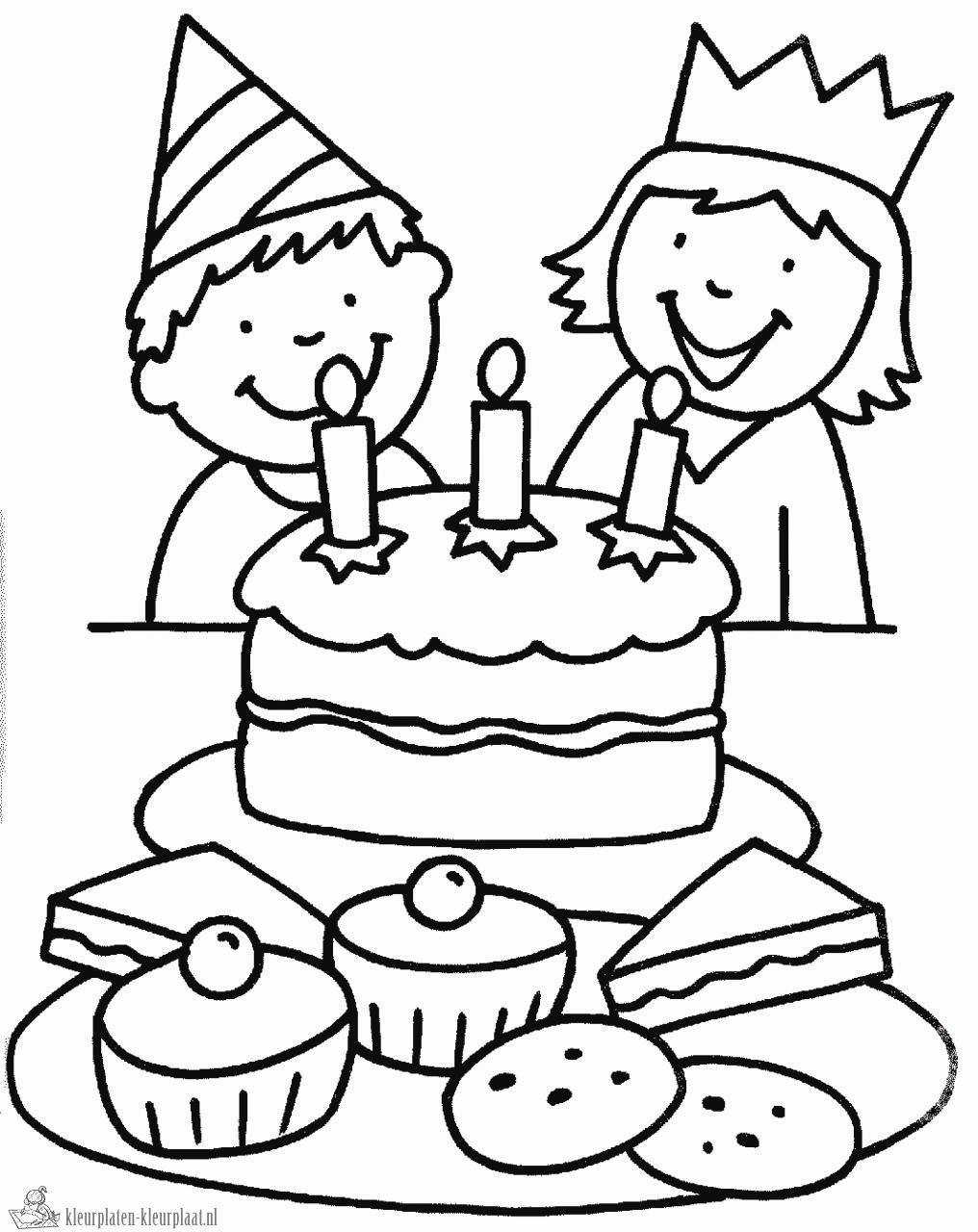Kleurplaat Verjaardag Tweeling Of Jongen Of Meisje Kleurplaat Tweeling Jongen Meisje Kleurboek Verjaardag Knutselen Thema Feest