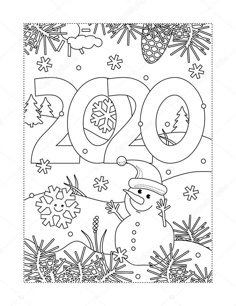 Winter Vakantie Nieuwjaar Kerst Vreugde Kleurplaat Met Jaar Mandala Kleurplaten Kleur