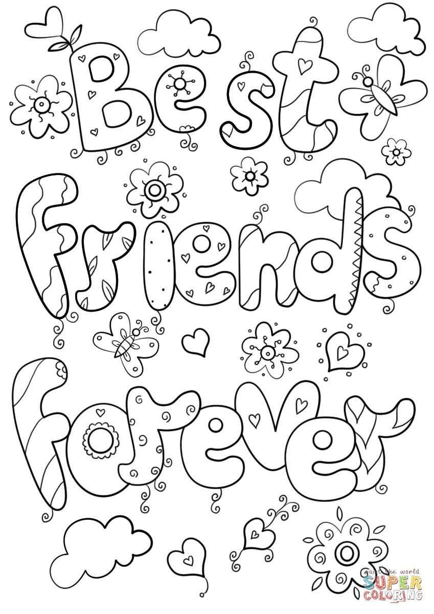 Bff Coloring Pages Best Of Friends Forever Page Logo And Free Printable Coloring Page