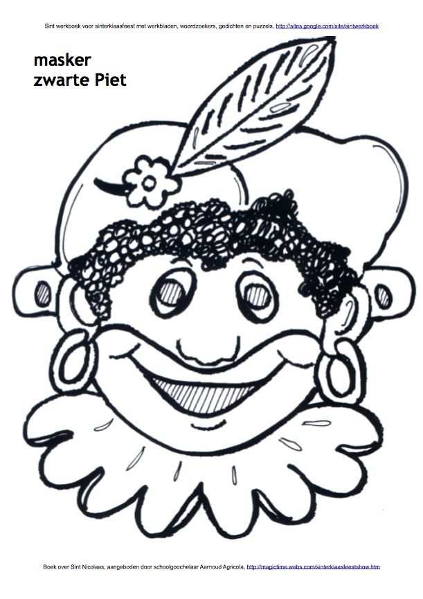 Masker Van Zwarte Piet Kleurplaat Disney Characters Piet Art