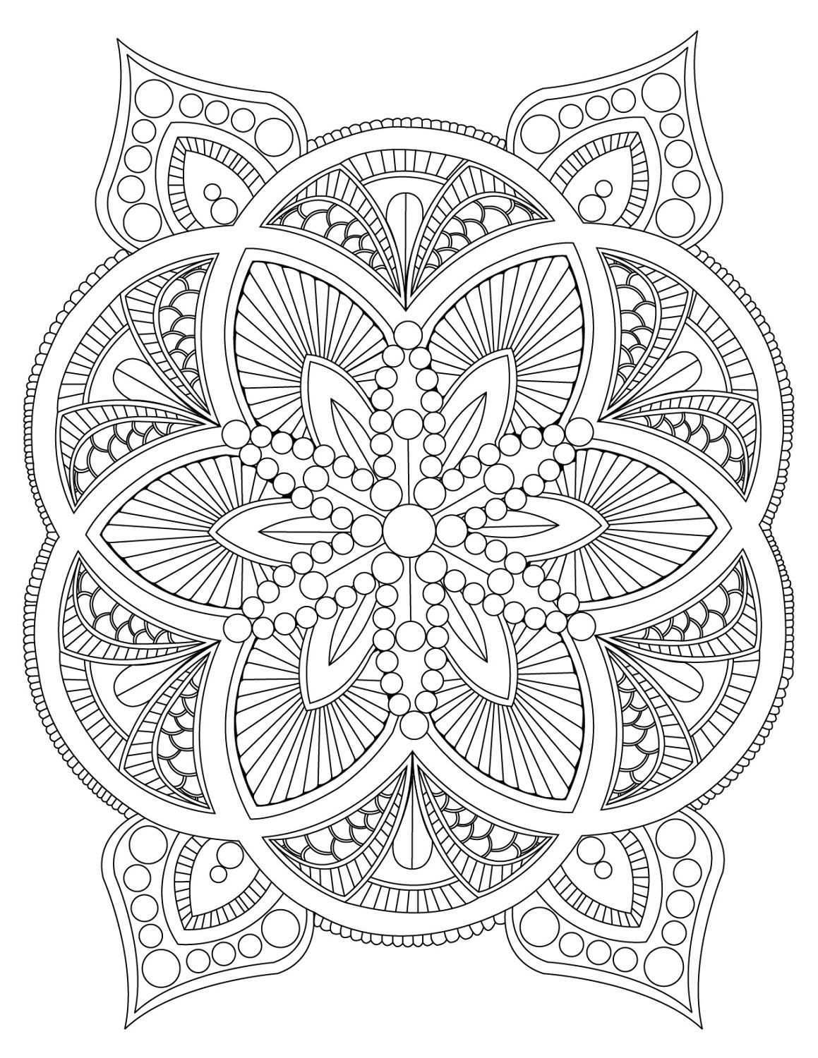 Abstract Mandala Coloring Page For Adults Digital Download Mandala Coloring Pages Abs