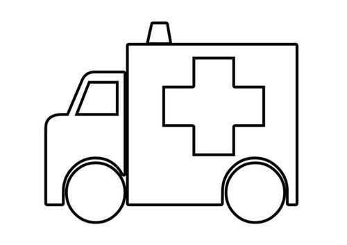 Ambulance Kleurplaat Knutselen Thema Ziek Zijn Thema Kleurplaten