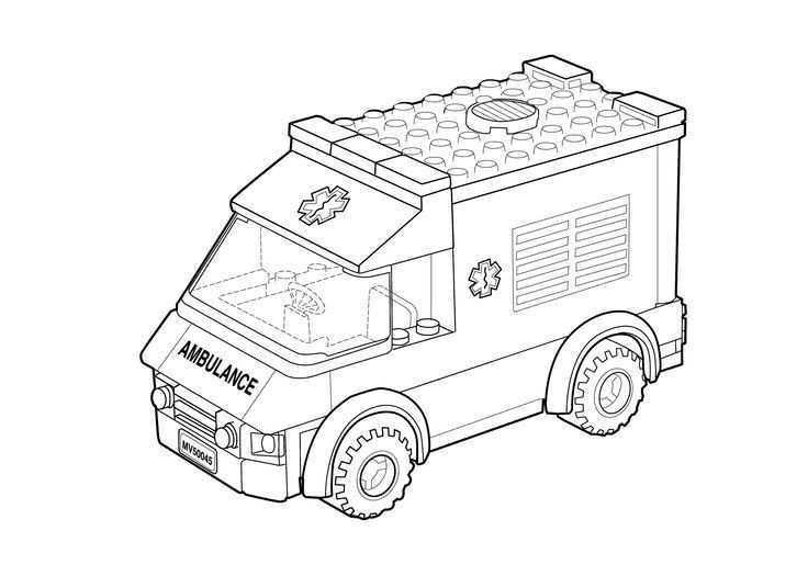 Lego Ambulance Car Coloring Page For Kids Printable Free Lego Coloring Page Kleurplaten Kinderen Knutselen