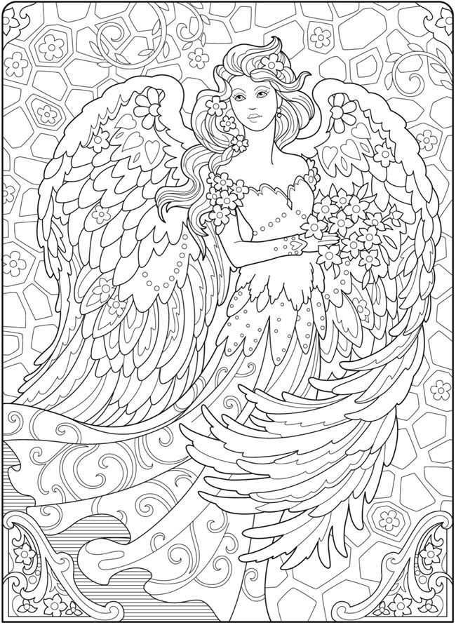 Welcome To Dover Publications Ch Beautiful Angels Fairy Coloring Pages Angel Coloring