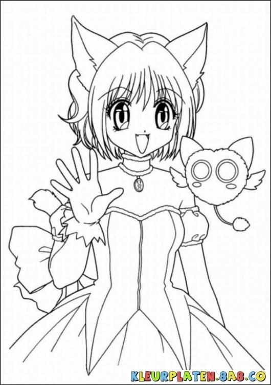 Anime Kitty Coloring Kleurplaten Anime Kleurplaten En Het Schilderen Van Een Meisje G