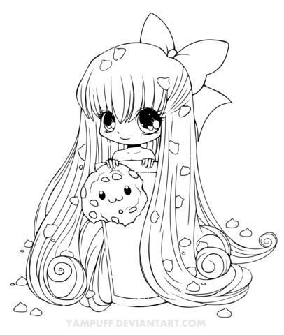 Chibi Cookie Girl Kleurplaat Chibi Coloring Pages Cute Coloring Pages Cat Coloring Pa