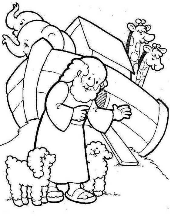 Free Noah S Ark Coloring Pages Ark Two Cute Sheeps And Noah In Front Of Noahs Ark Col