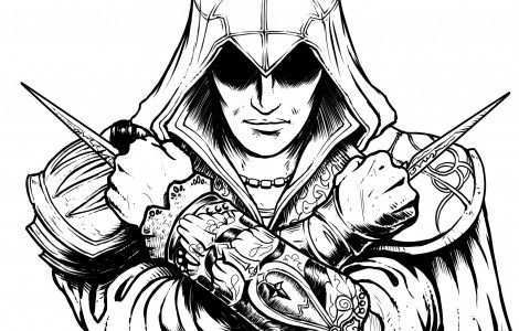 Assassins Creed Coloring Page Igrovye Arty Risunki Karandash