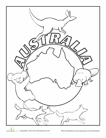 Australia Worksheet Education Com Australia For Kids Australia Crafts Australia Day