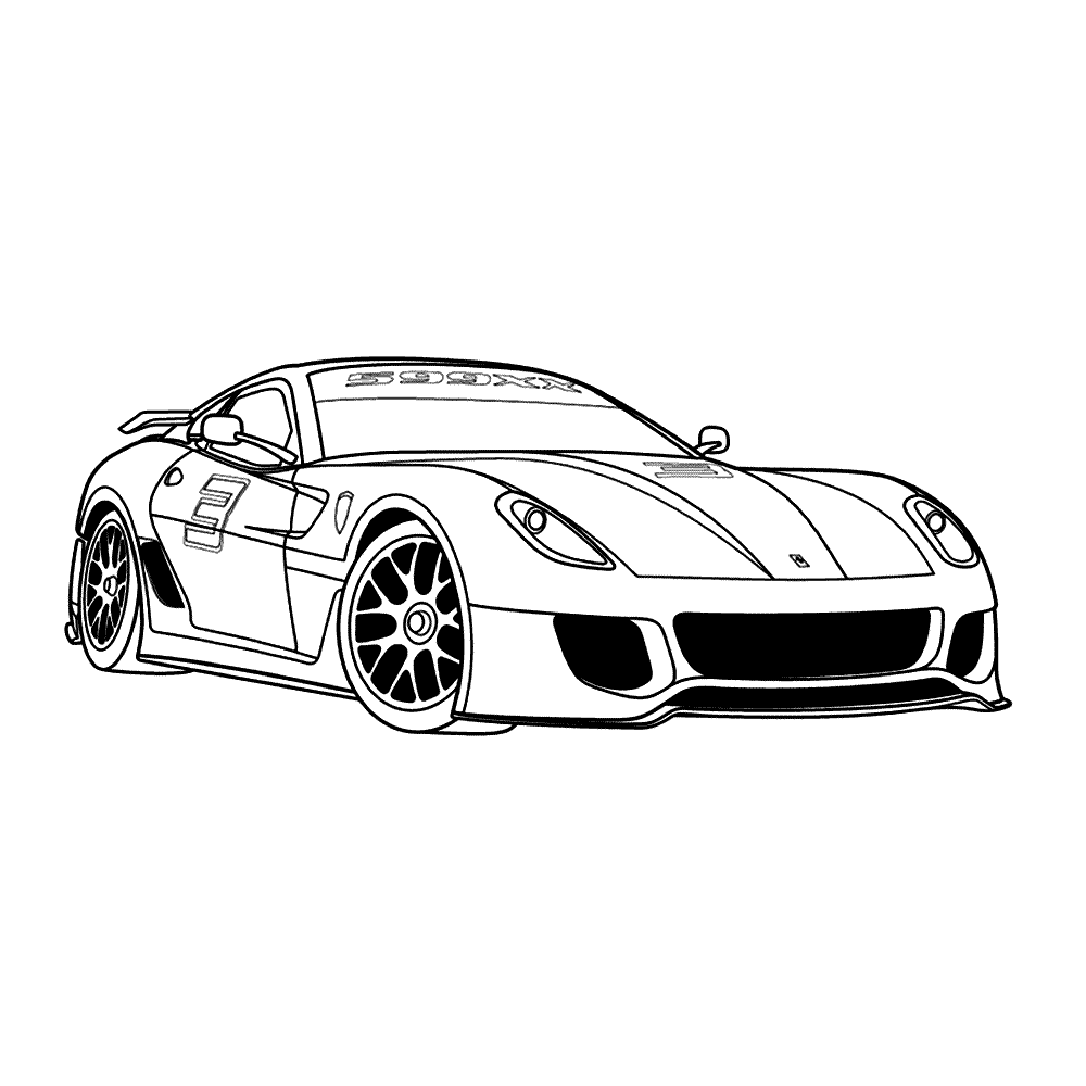 Leuk Voor Kids Auto 0032 Car Drawings Cars Coloring Pages Ferrari 599